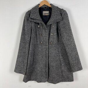 Guess Black/White Tweed Wool Coat Women’s XL